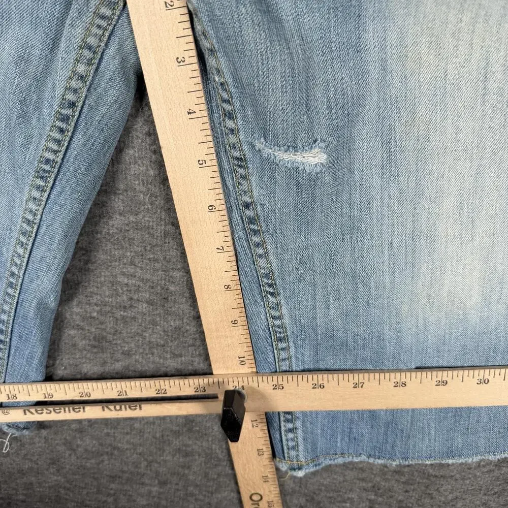 Lucky Brand Bermuda Jean Shorts Womens 12 31 Distressed Raw Hem Light Wash